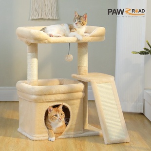 Small Cat Tree for Indoor Cat Tower with Sisal Scratching P