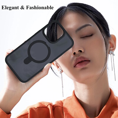 Magnetic Mobile Phone Case with Ring Stand for iPhone 17 16