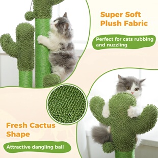 Cactus Cat Scratching Post for Indoor Cats Tall Cat Scratch