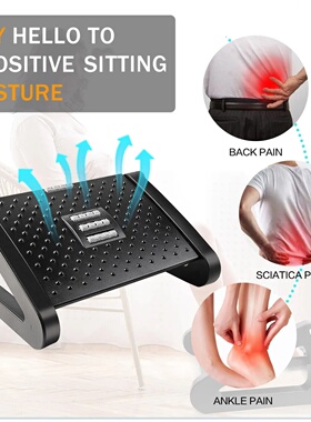 Under Desk Footrest Ergonomic Foot Stool with Massage Rolle