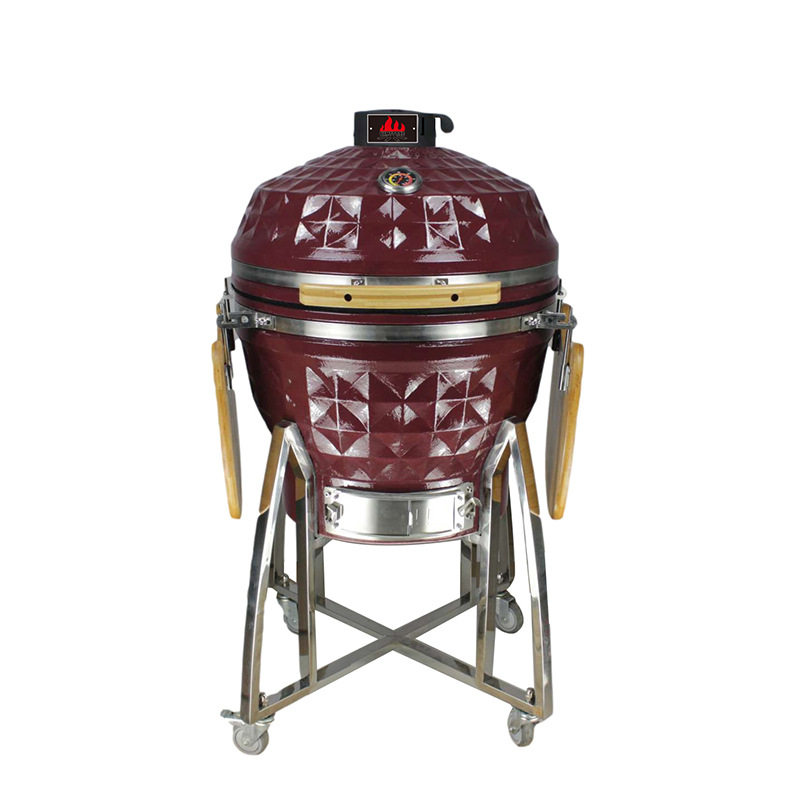 陶瓷烧烤炉24寸BBQ Grill欧美户外庭院披萨汉堡烤鸡炉可移动烤架