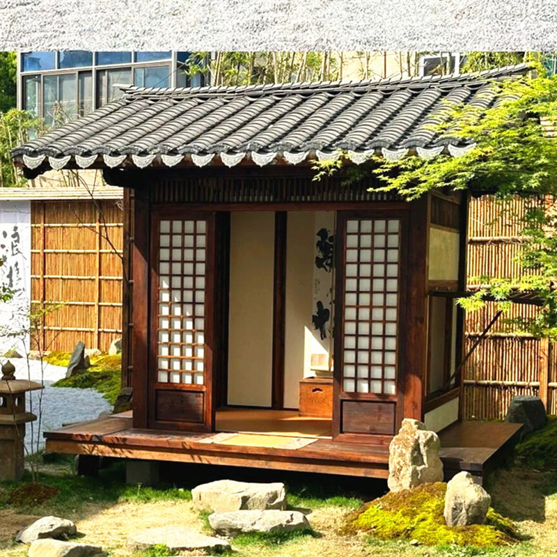 户外中式防腐木移动小木屋