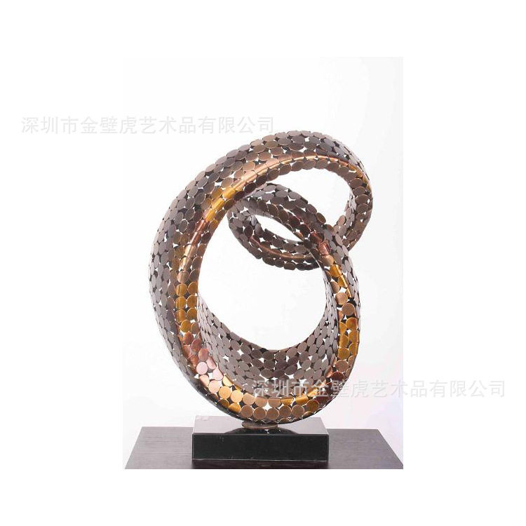 现代抽象不锈钢飘带雕塑摆件