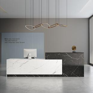 公司前台接待台简约现代迎宾桌收银小吧台办公室服务柜台工厂