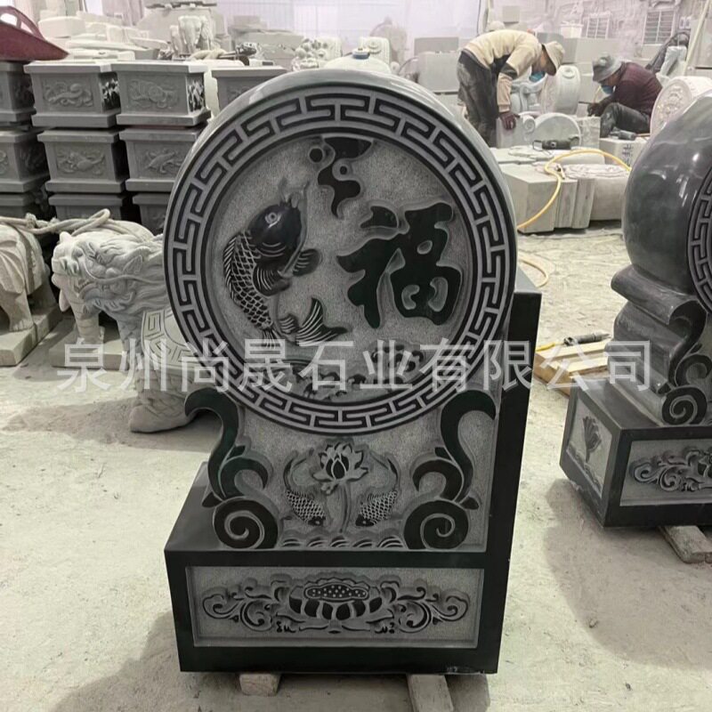 石雕大象狮子麒麟貔貅门墩抱鼓石一对花岗岩石鼓家用门鼓石墩门鼓