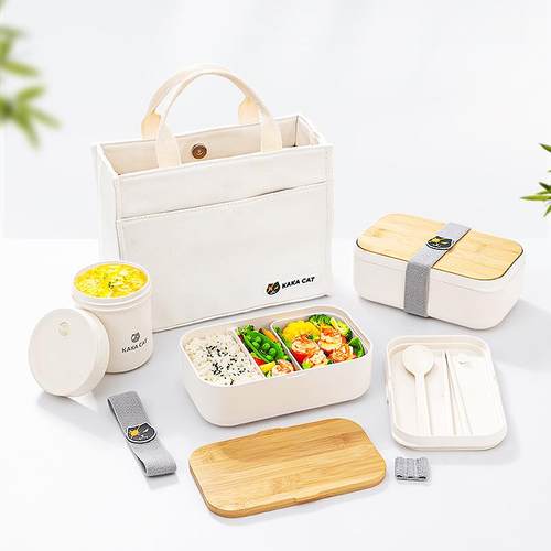 KAKACAT抗菌分格便当盒春游野餐水果饭盒日式上班族可微波炉加热