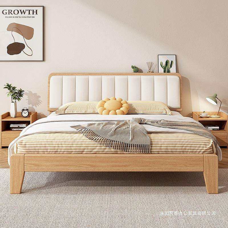 实木床简约现代.米民宿床.米软包双人床出租房用.单人床架