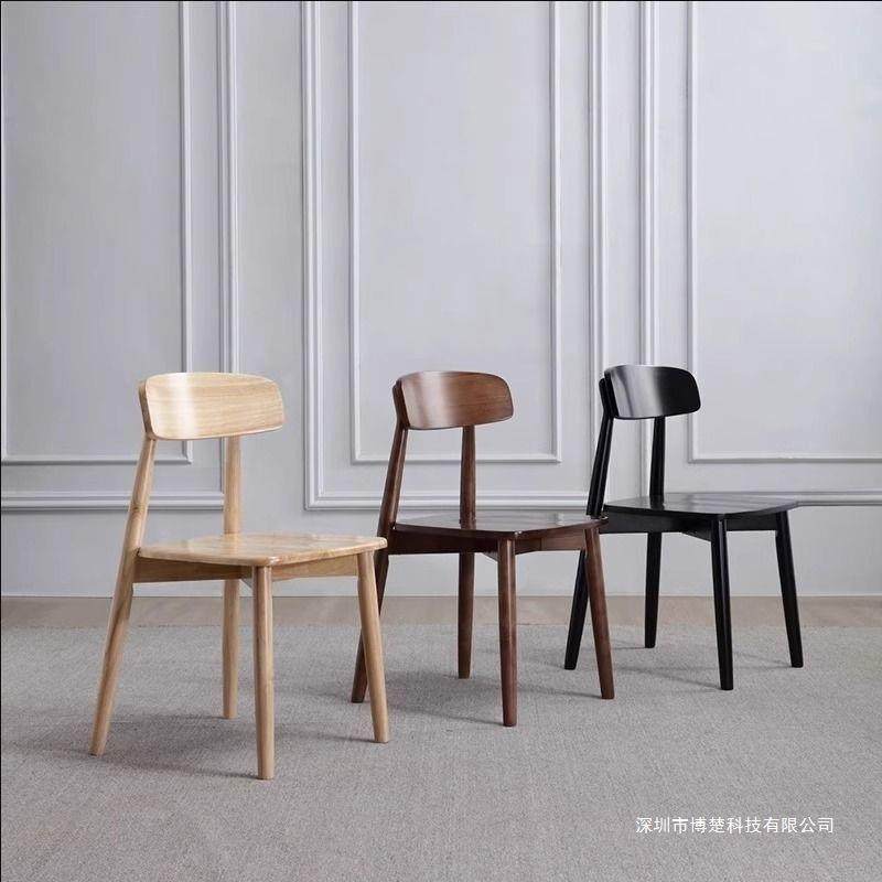 爆款奶油风餐椅实木椅子家用简约现代北欧轻奢白色餐厅餐桌椅凳子