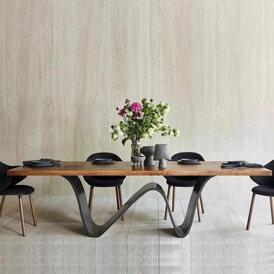 北欧轻奢实木办公桌原木大板桌简约设计师长桌创意会议桌家用餐桌