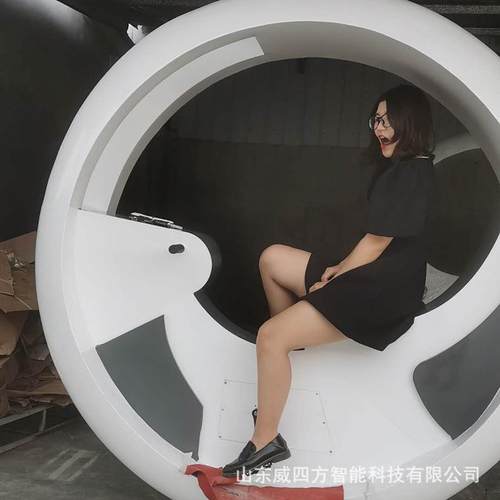 威四方自行车喷泉脚踏式发光单车景区公园网红互动产品不锈钢材质