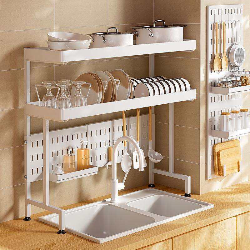 水槽置物架双层不锈钢碗碟沥水架放碗架台面厨房洗水池上方收纳架