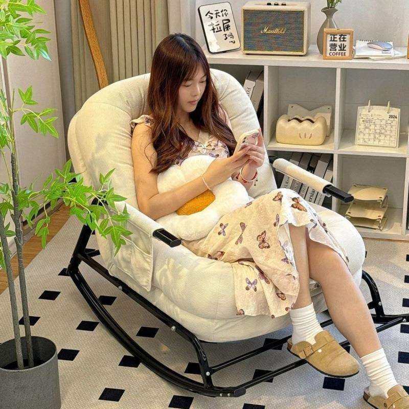 摇椅大人躺椅阳台家用休闲椅子单人懒人沙发摇摇椅躺椅成人可睡觉