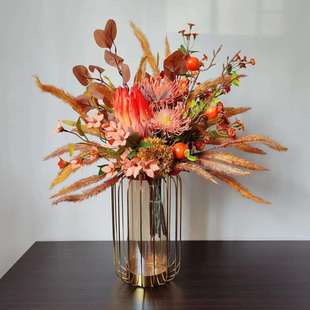 M271橘色暖色系样板间仿真花束手札假花欧式 派对商务洽谈