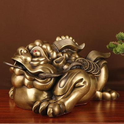 杨铜记 霸王金蟾 三足金蟾铜金蟾摆件厂家 铜独角蟾