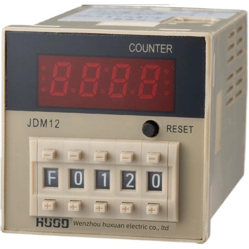 沪瓯计数器JDM12 四位预置数计数器 220V 带记忆 11脚数显4位