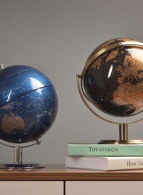 现代轻奢办公室高档地球仪摆件书桌酒柜电视柜书桌客厅书房装饰品