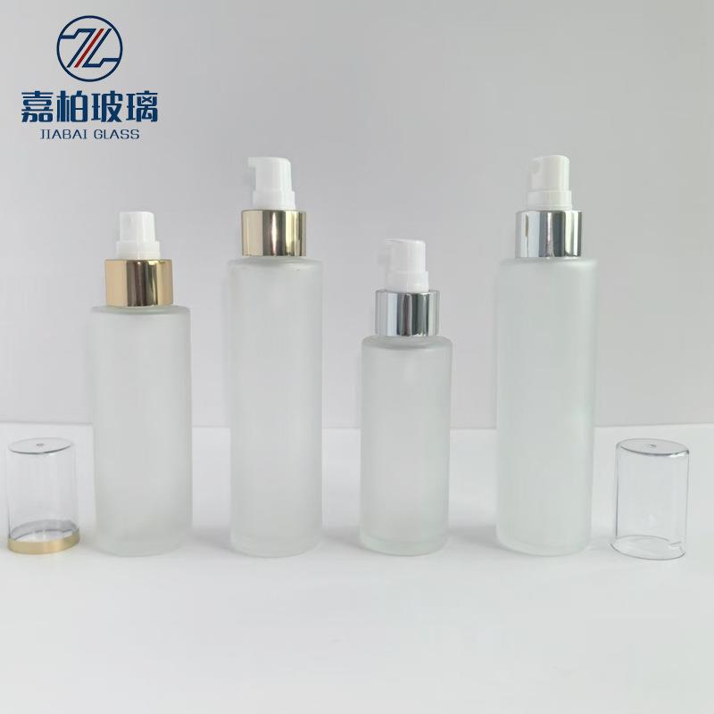 100ml磨砂化妆水喷雾瓶120ml平肩玻璃按压乳液瓶化妆品精华分装瓶