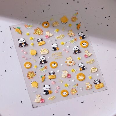中秋月diy手账指甲免胶贴纸
