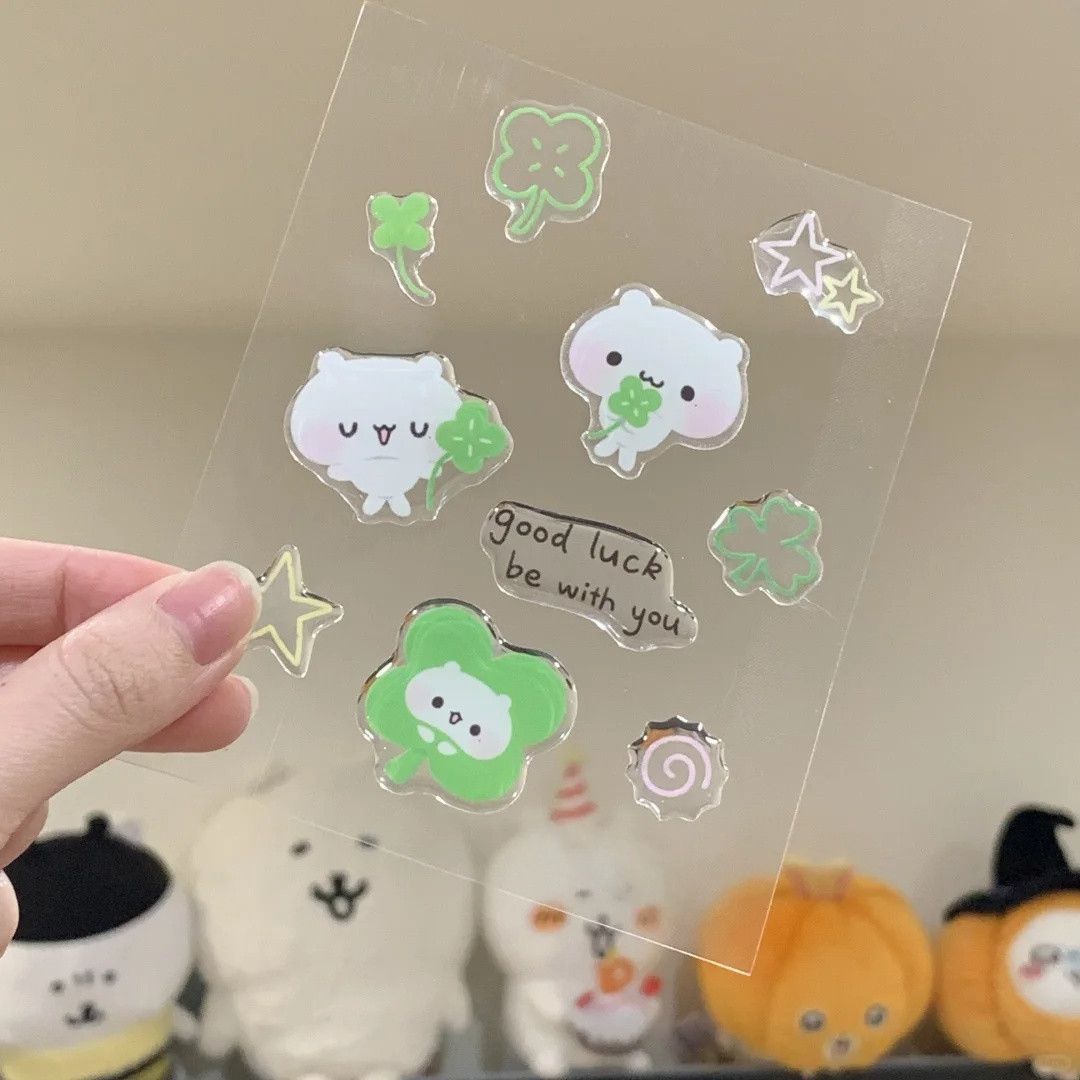可爱四叶草吉伊卡哇diy相机贴纸