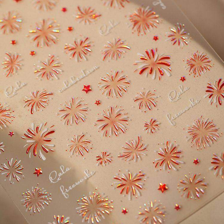 小红书同款新年烟花美甲贴纸闪亮梦幻炫彩贝壳光仙气烟花指甲贴纸,彩妆/香水/美妆工具,指甲装饰,淘宝优惠券,粉丝福利购,淘宝优惠卷
