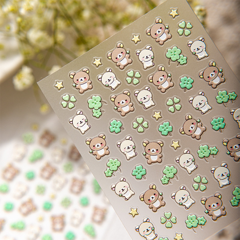 Sky新款四叶草轻松熊贴纸草蜢DIY打火机贴纸pokect3充电宝装饰贴