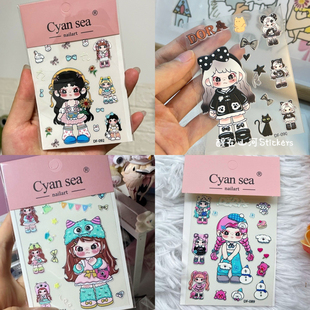 2025爆款可爱dora拽姐生人勿近手账浮雕浮雕立体贴纸贴纸ccd背胶