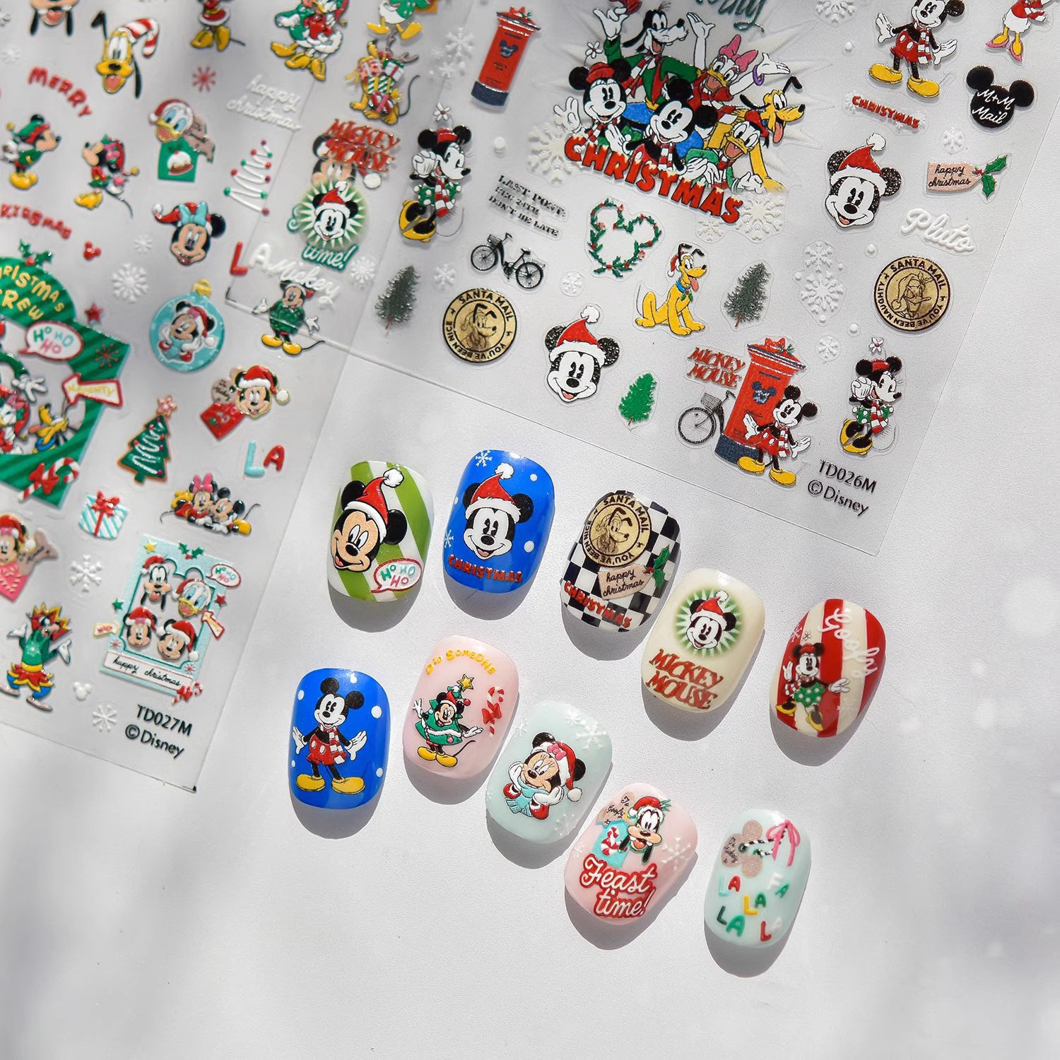 浮雕平面米奇米老鼠美甲贴纸儿童卡通米妮指甲贴纸DIY装饰贴纸
