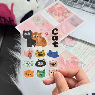 5D果冻立体cat小猫合集贴纸适用于手机壳/水杯/电脑/手账/旅行箱