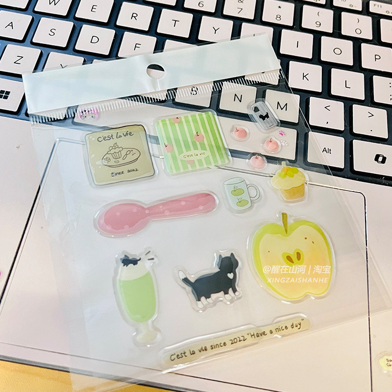 可爱卡通手机贴纸背胶防水