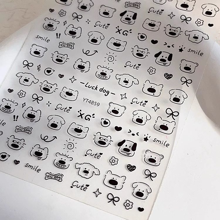 网红爆款呆萌小熊指甲装饰