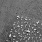 高颜值网红十字架甜酷辣妹美甲贴纸ins黑白3d立体浮雕diy手账ccd