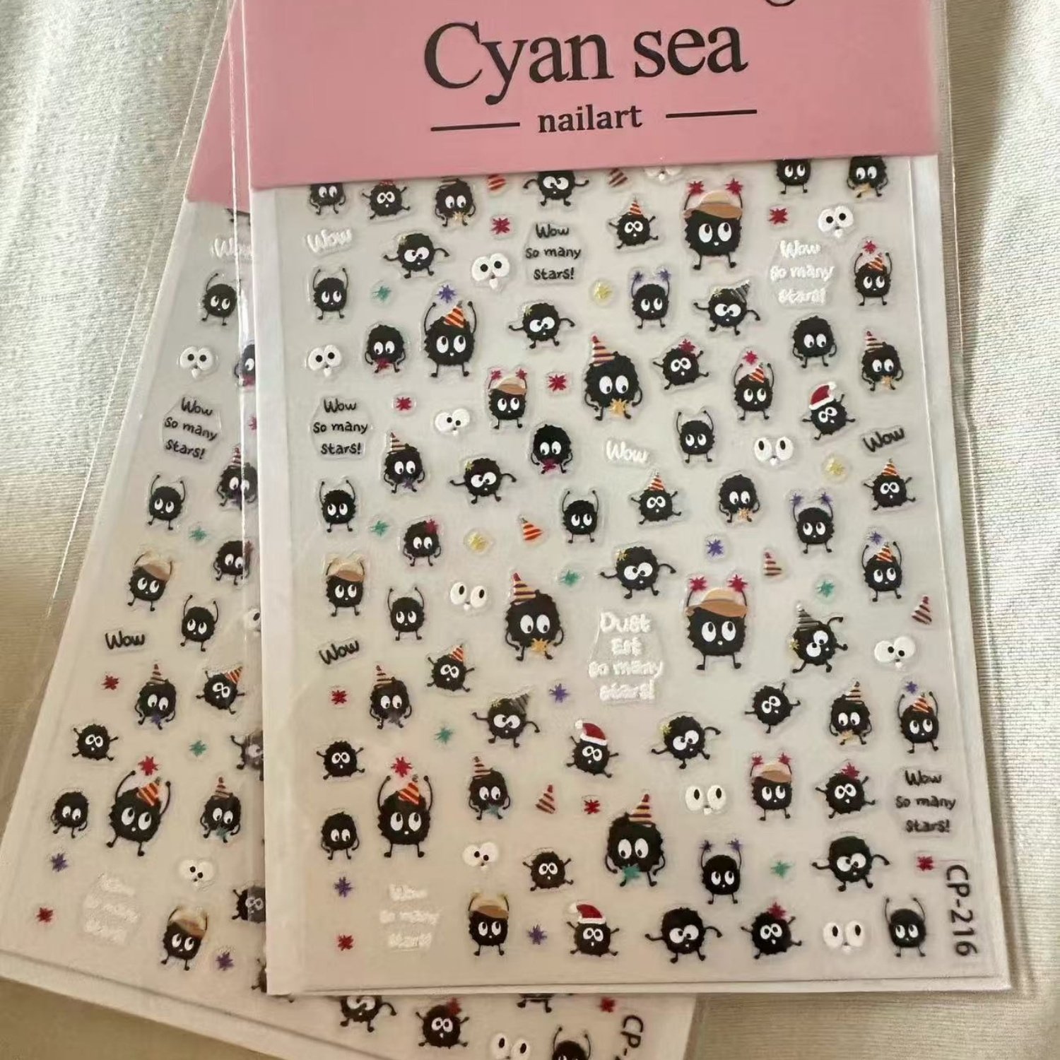 趣味可爱小煤球美甲贴立体浮雕
