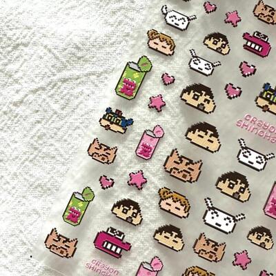 可爱蜡笔小新浮雕立体像素风贴纸