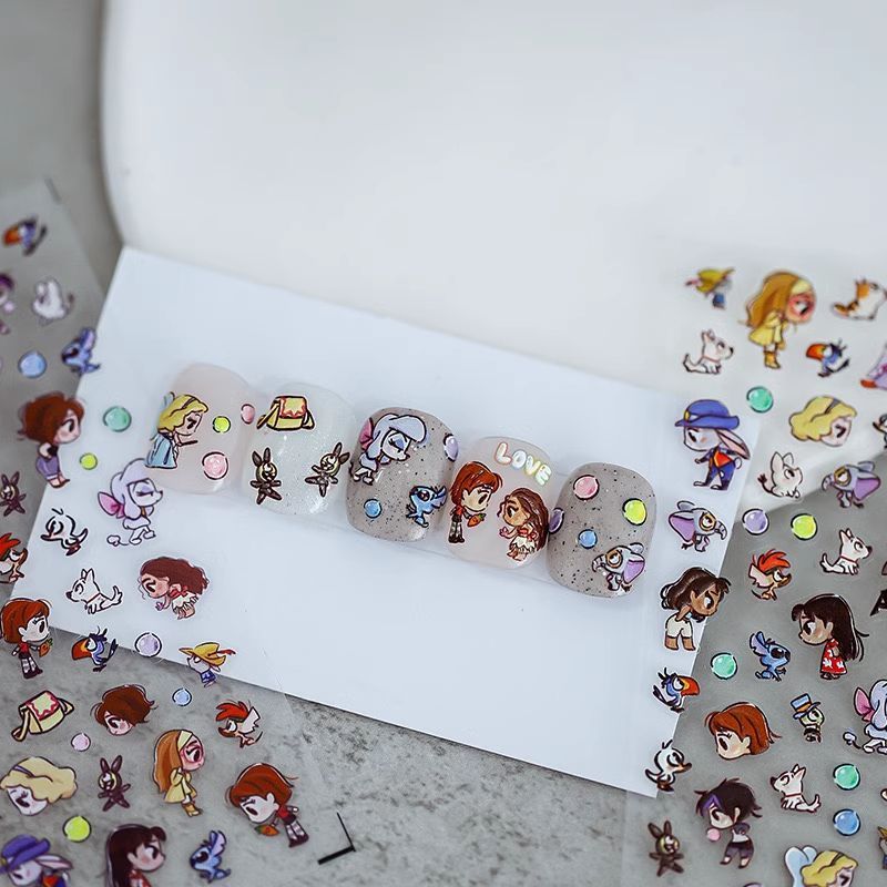 迪士尼卡通动画疯狂动物城立体浮雕美甲贴纸小学生水杯指甲装饰贴