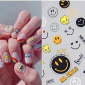 2025新款 ins笑脸贴纸浮雕微笑先生美甲贴纸无限搭配水杯相机diy