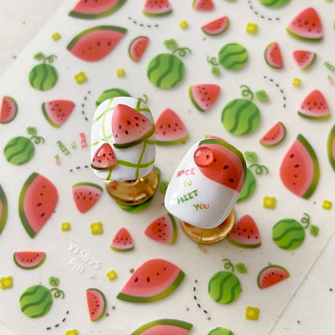 夏日清凉西瓜浮雕美甲贴纸可爱甜美西瓜小清新diy笔杆ccd装饰贴纸,彩妆/香水/美妆工具,指甲装饰,淘宝优惠券,粉丝福利购,淘宝优惠卷