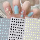 马卡龙y2k五角星星指甲贴花饰品简约百搭背胶不规则五角星美甲贴