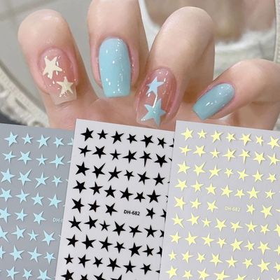 马卡龙y2k五角星星指甲贴花