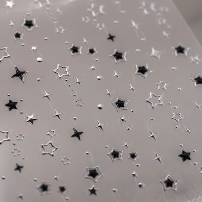 小红书同款烫银星星美甲贴纸
