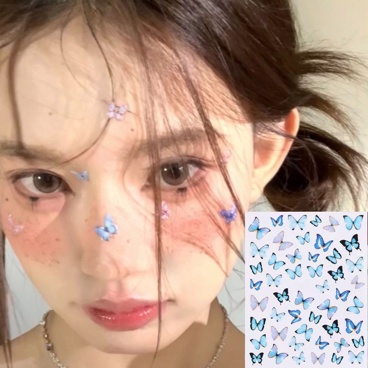 梦幻创意蝴蝶妆容少女心贴纸