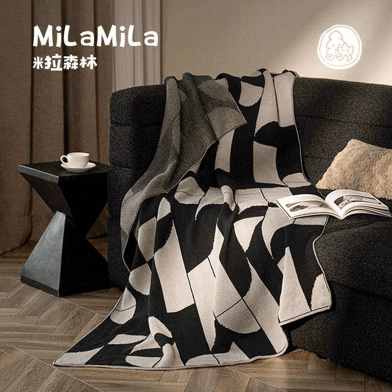 MILA米拉中古庄园毛毯客厅沙发午睡盖毯黑咖高级毯子披肩毯披毯,床上用品,休闲毯/毛毯/绒毯,淘宝优惠券,粉丝福利购,淘宝优惠卷