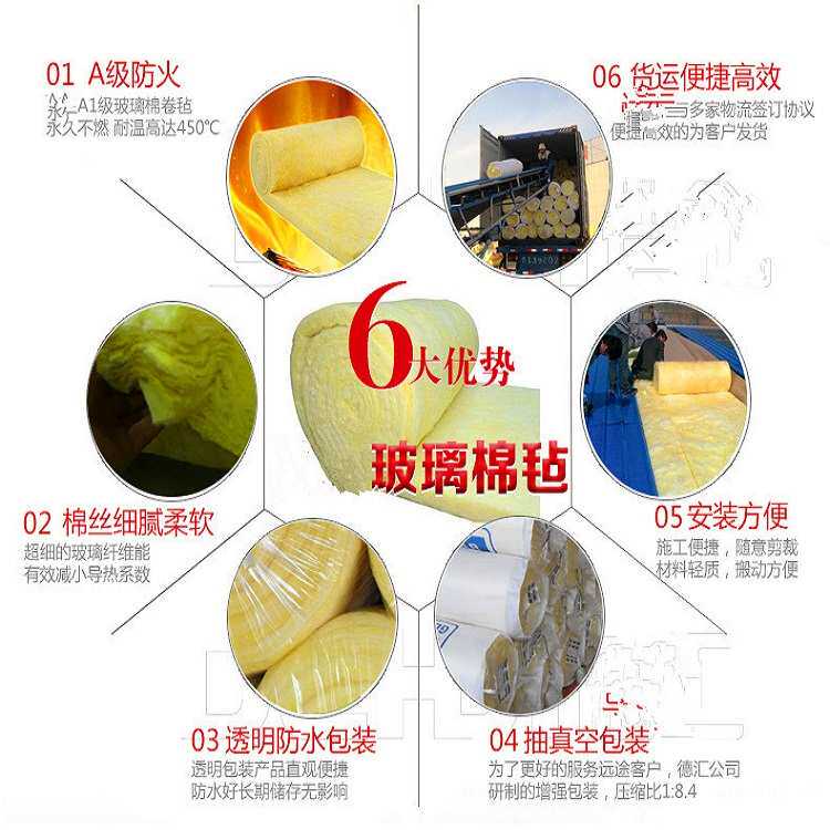 铝箔玻璃棉卷毡养殖棚铝箔保温棉墙体隔音棉吊顶隔热棉大棚防火棉