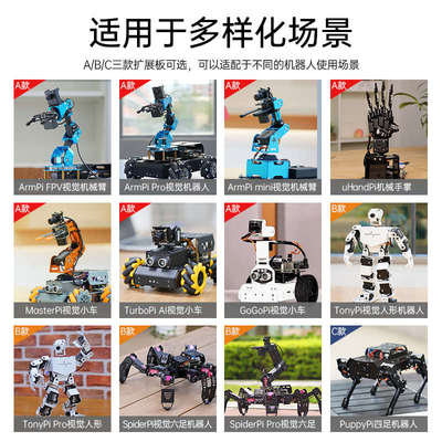 树莓派5/4B扩展板 舵机电机驱动 ROS机器人机械臂智能小车控制器