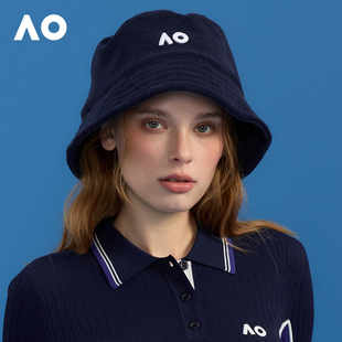 AO澳网遮阳渔夫帽夏天防晒运动双面印花刺绣男女同款帽子网球帽