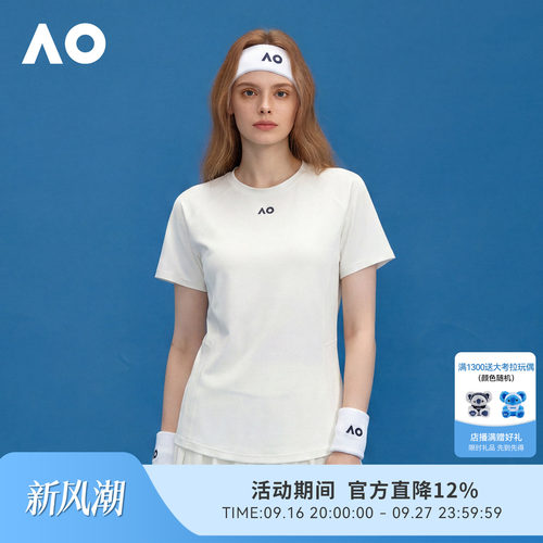 AO澳网运动T恤女网纱速干网球服