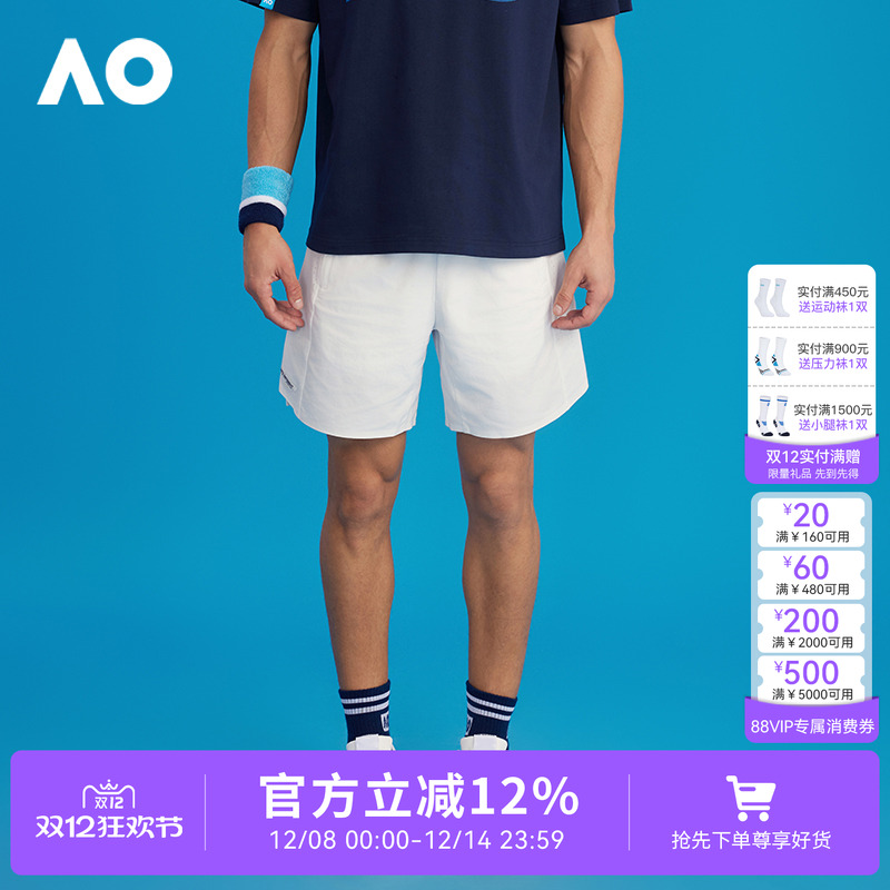 AO澳网运动短裤男女同款网球跑步健身裤子休闲宽松梭织中裤春新款