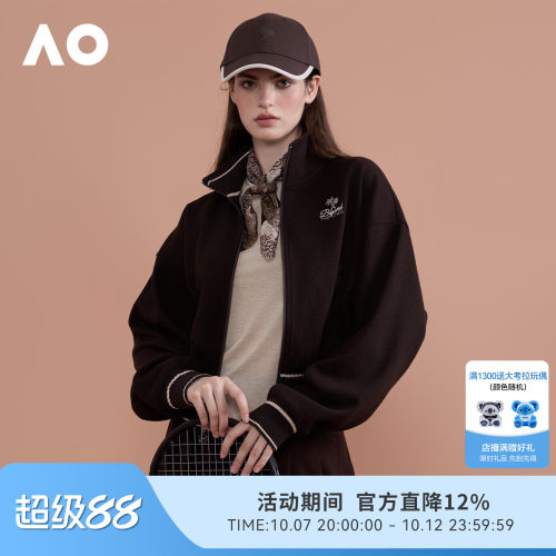 AO澳网桑蚕丝羊毛夹克长袖外套