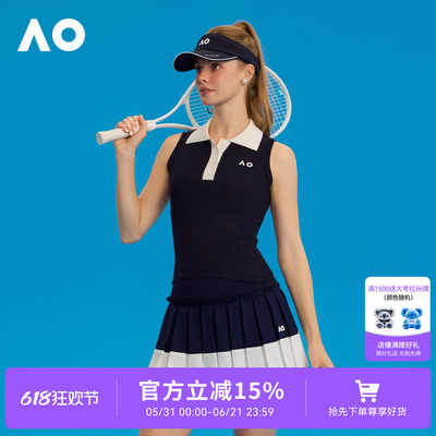 AO澳网运动网球服女无袖健身无袖