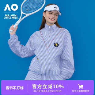 AO澳网MMLM联名26年春装新款条纹运动夹克外套上衣女网球训练服女