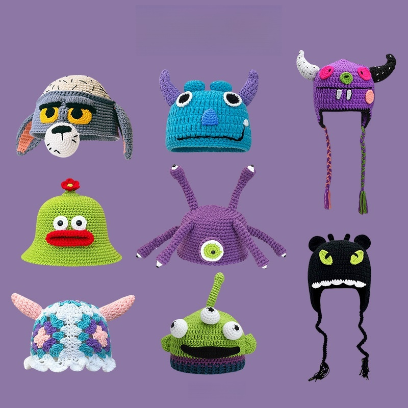 搞怪史莱克针织套头帽子